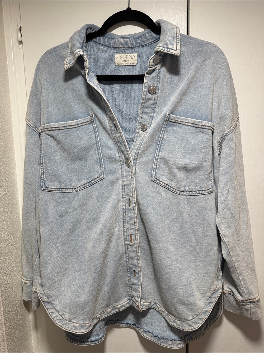 Z Supply Soft Faded Blue Denim Shirt Jacket